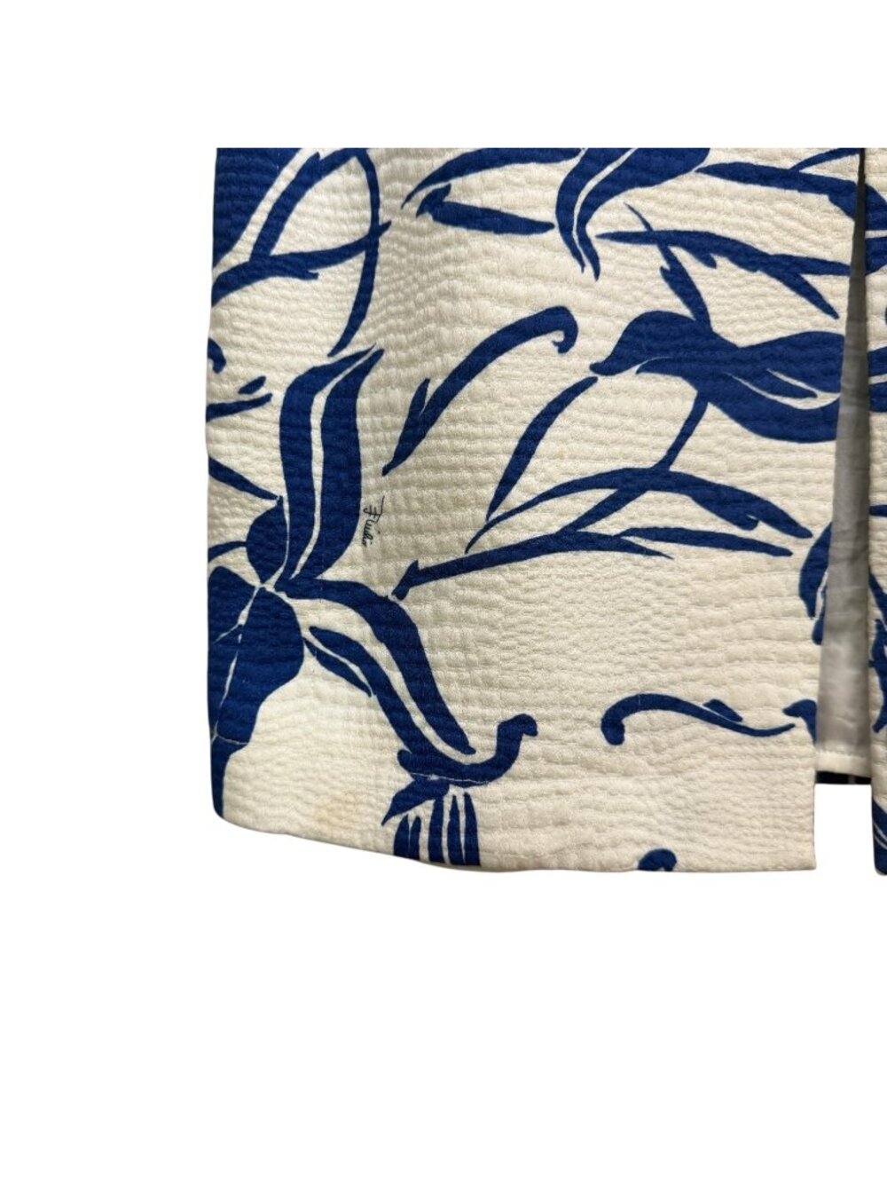 Emilio Pucci Printed Knee Length Sheath Dress Blue White Size 8 - Picture 12 of 14